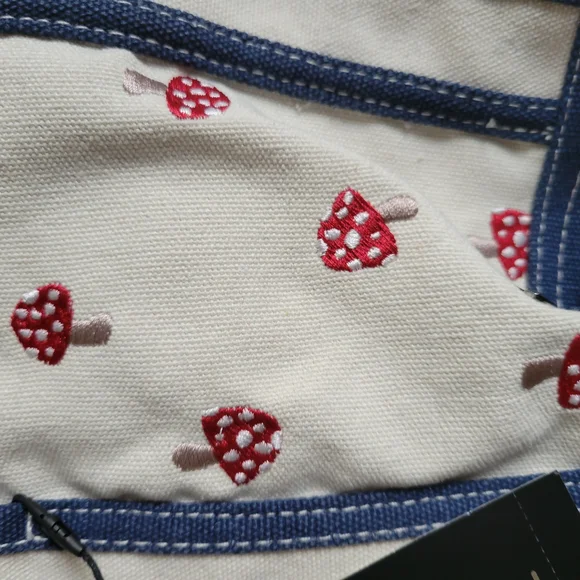 Madden Girl Mushroom Print Canvas Tote Bag - Picture 3 of 13